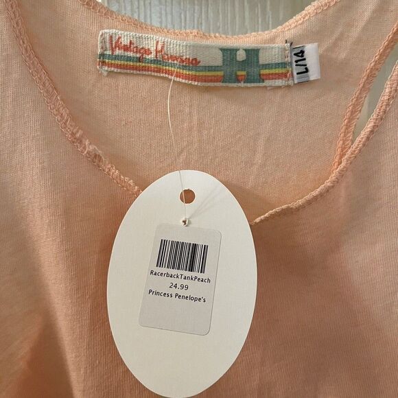 Vintage Havana Racerback Tank Top Peach Girls Size Large 14 NWT - Picture 5 of 8